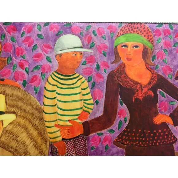 Vtg 1970’s Painting Art ”CHARLESTON CHEETAHS” Oil On Board Painting Art Signed - Picture 8 of 10